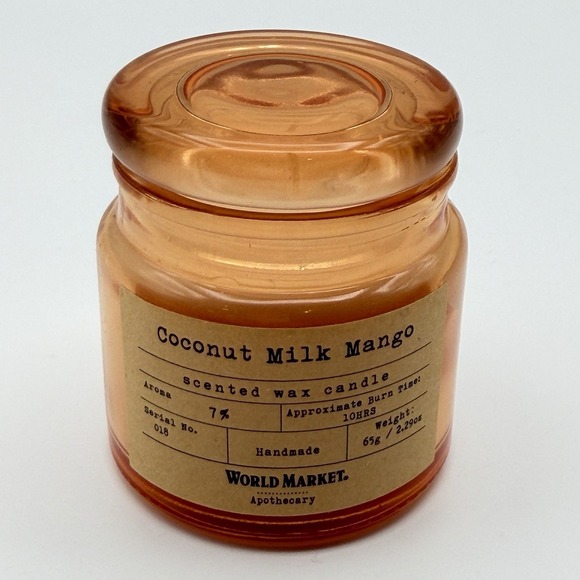 Cost Plus World Market Other - World Market‎ Apothecary Coconut Milk Mango Scented Candle Amber Jar 2.29oz